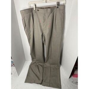 Lauren Ralph Lauren Men's Tan Plaid Pleated Dress Pants Size 34W 32L